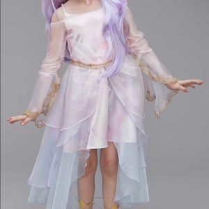 Forest unicorn costume for girls chasing fireflies